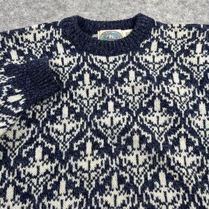 Vtg Environmental Clothing Wool Blend Sweater Mens M Blue 80s‎ 90s Made in USA